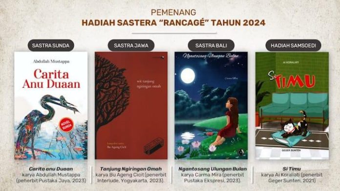 Hadiah Sastra Rancage 2024 Dimenangkan 3 Sastrawan Sunda, Jawa, dan Bali 