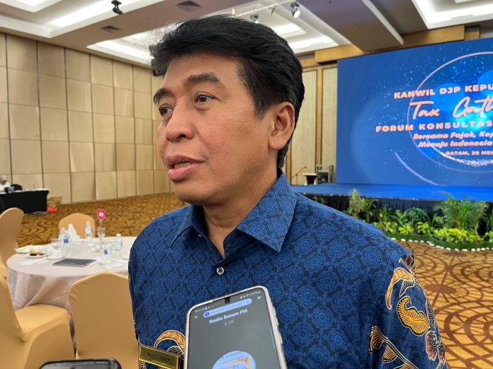 Kepala Kanwil Direktorat Jenderal Pajak (DJP) Kepri Imanul Hakim mengatakan pihaknya berupaya memperluas basis perpajakan guna mencapai target penerimaan 2024, Selasa (28/5/2024) (ISTIMEWA)