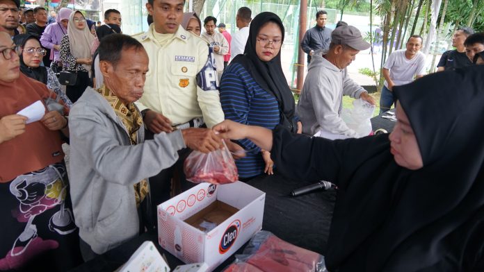 Dalam merayakan Hari Raya Idul Adha 1445 Hijriah sekaligus wujud berbagi kepada sesama, PT Pertamina Patra Niaga Regional Sumatera Bagian Utara (Sumbagut) menyalurkan sebanyak 127 hewan kurban. Terdiri dari 75 ekor sapi dan 52 ekor kambing, Senin (17/6/2024). (Istimewa)