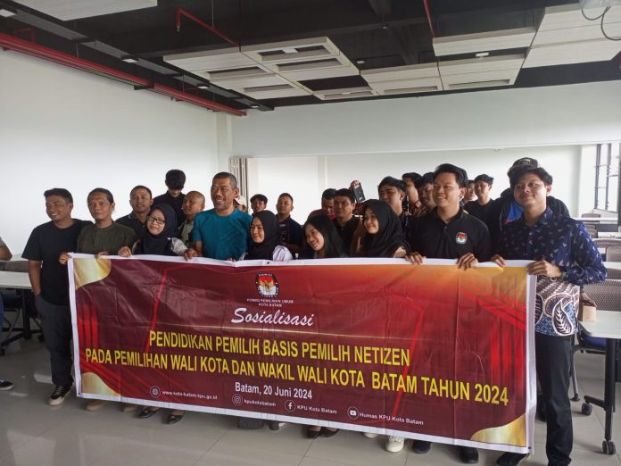 Komisi Pemilihan Umum (KPU) Kota Batam menggelar Sosialisasi Pendidikan Pemilih Basis Pemilih Netizen pada Pemilihan Wali Kota dan Wakil Wali Kota Batam Tahun 2024. (Roma Uly Sianturi)