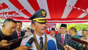 Jadi Inspektur Upacara terakhir di HUT RI, Wali Kota Batam, Muhammad Rudi berpesan kepada OPD, Sabtu (17/8/2024) (uly)