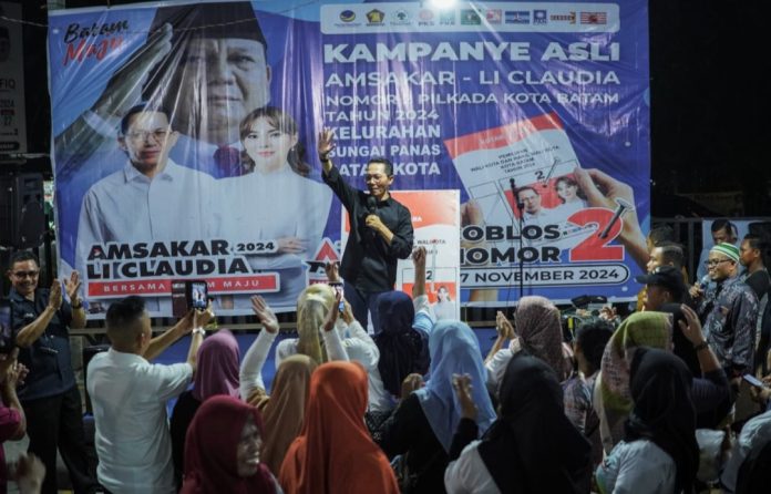 Kampanye terbuka di Pasar Aku Tahu, Sungai Panas, Kota Batam, Provinsi Kepulauan Riau (Kepri) Minggu (27/10/2024) malam. (IST)