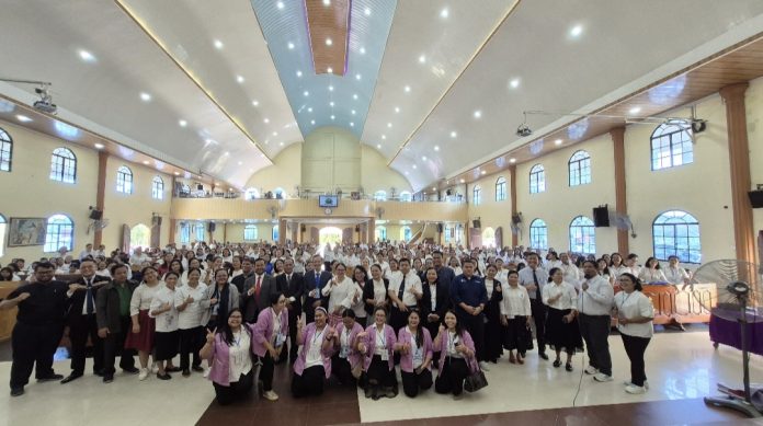 HKBP Distrik XX Kepri menggelar pelatihan GSM di HKBP Batu Aji Baru Ressort Sungai Langkai, Sabtu (5/4/2025). (uly)