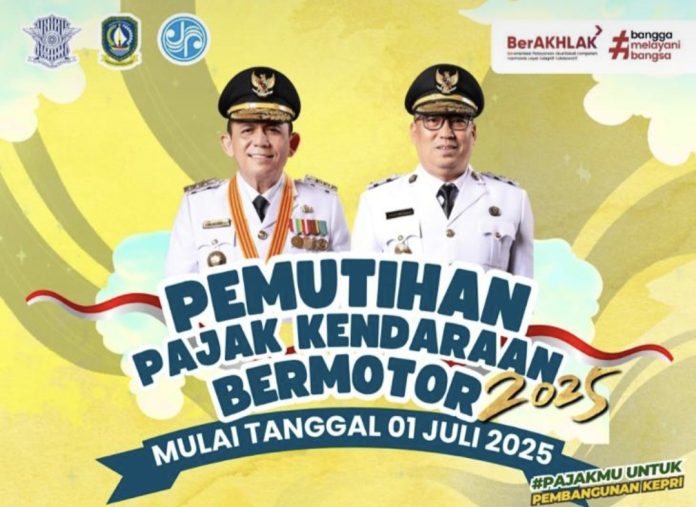 Bapenda Kepri bersama Direktorat Lalu Lintas Polda Kepri, PT. Jasa Raharja Kepri meluncurkan Pemutihan Pajak Kendaraan Bermotor Tahun 2025. (Istimewa)