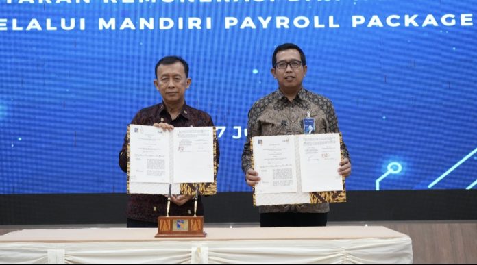 BP Batam perkuat kemitraan dengan Bank Mandiri ditandai dengan penandatanganan PKS layanan perbankan, Senin (7/7/2025) di BP Batam. (Humas BP Batam)