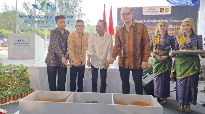 Peletakan batu pertama pembangunan Mayapada Apollo Batam International Hospital (Mabih) resmi dilakukan, Selasa (27/8/2025). (uly)