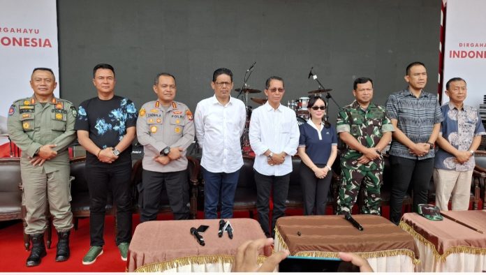 Pemko Batam bersama Forkopimda menunda Pesta Rakyat HUT RI ke-80 yang akan digelar di Dataran Engku Putri, Batam Center, Sabtu (30/8/2025). (uly)