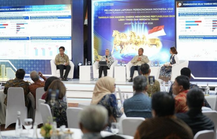 Bank Indonesia (BI) resmi meluncurkan Laporan Perekonomian Indonesia (LPI) 2025, Rabu, (28/1/2026) 2026. (Istimewa)