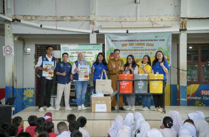 Ascott Region Batam yang terdiri dari HARRIS Barelang Batam, HARRIS Waterfront Batam, HARRIS Nagoya Batam, HARRIS Batam Center, YELLO Harbour Bay, dan Oakwood Grand Batam, melalui program Ascott Cares, menyelenggarakan kegiatan edukasi lingkungan bertajuk “Little Heroes, Big Change” di SDN 001 Lubuk Baja, Batam. (IST)
