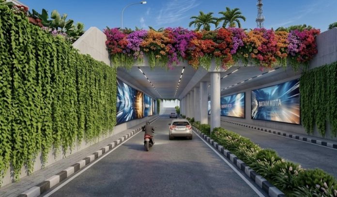 Direktorat Pembangunan Infrastruktur BP Batam melaksanakan proyek Revitalisasi Underpass Pelita untuk kualitas infrastruktur. (IHumas BP Batam)