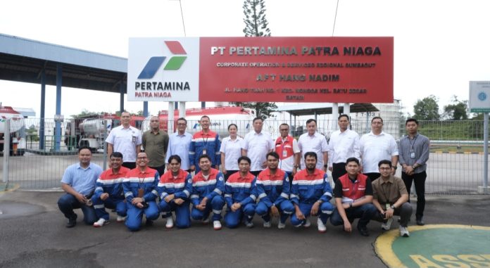 Pertamina Patra Niaga Regional Sumbagut menerima kunker Komisaris Utama dalam rangka MWT ke AFT Hang Nadim Batam dan IT Tanjung Uban. (Istimewa)
