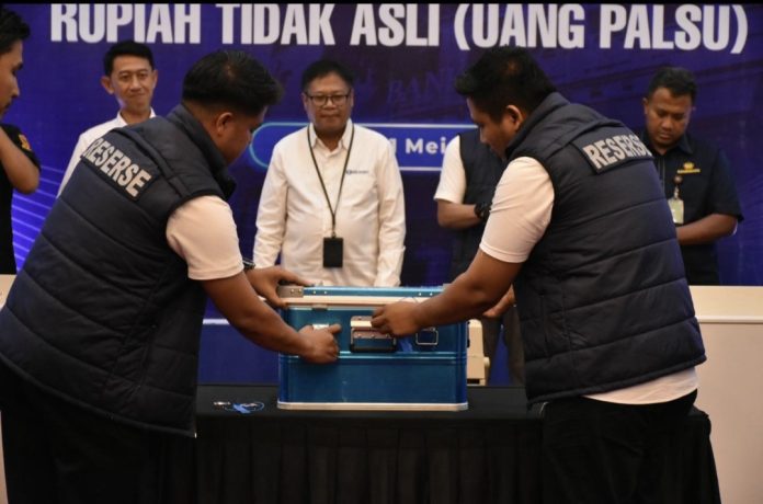 Sebanyak 5.454 lembar uang Rupiah tidak asli dimusnahkan di Kantor Perwakilan Bank Indonesia Provinsi Kepri, Kamis (21/5/2026). (Istimewa)