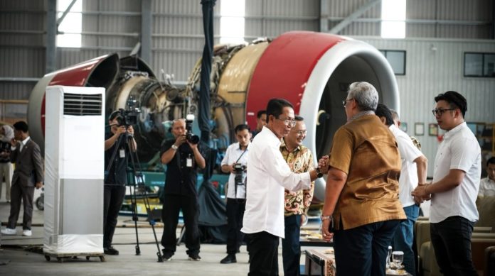 Kepala BP Batam/Wali Kota Batam, Amsakar Achmad menghadiri The Inauguration of Batam Aero Engine di Kawasan Ekonomi Khusus (KEK) Batam Aero Technic, Rabu (19/8/2026). (Humas BP Batam)