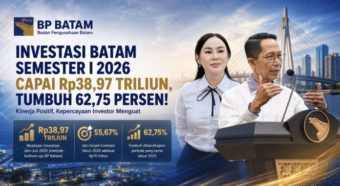 Berdasarkan penghitungan dengan metode bottom-up BP Batam, realisasi investasi periode Januari-Juni 2026 capai Rp38,97 triliun. (Istimewa)