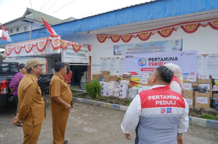 Pertamina terus dorong upaya pemulihan pasca erupsi Gunung Sinabung setelah sebelumnya gerak cepat menyalurkan bantuan sesaat setelah terjadinya erupsi Gunung Sinabung pada pekan lalu. (Istimewa)