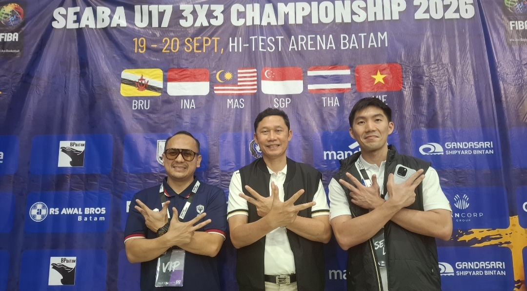 SEABA U17 3x3 Championship 2026 resmi bergulir di HI-Testi Arena, Batam, Sabtu (19/9/2026) malam. (uly)