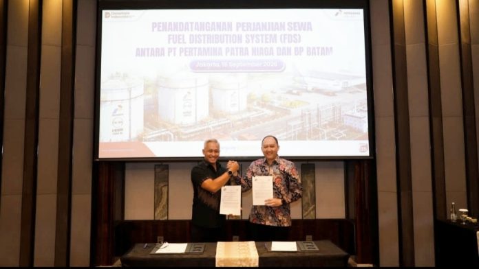 BP Batam dan PT Pertamina perkuat sinergi mendukung keandalan layanan energi penerbangan melalui Penandatanganan Kontrak Perjanjian Sewa FDS. (Humas BP Batam)