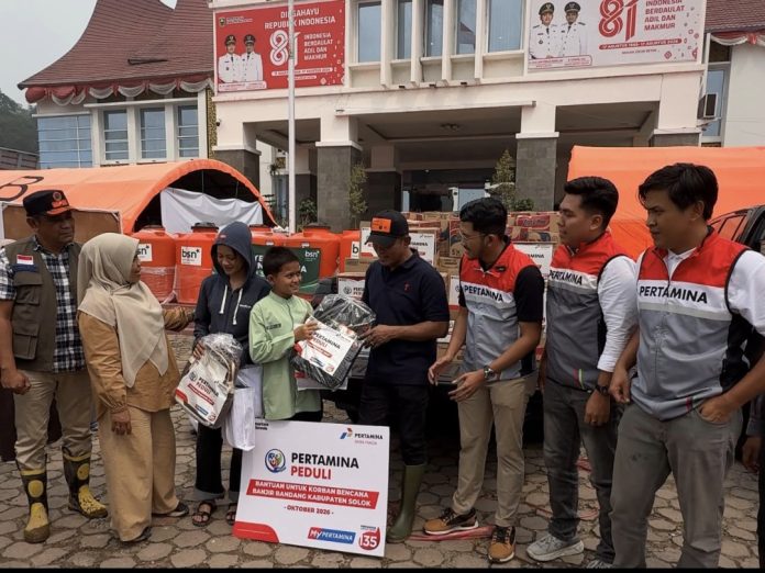 Pertamina terus dorong upaya pemulihan pasca banjir bandang setelah terjadinya banjir bandang di Kabupaten Solok pada akhir bulan lalu. (Istimewa)